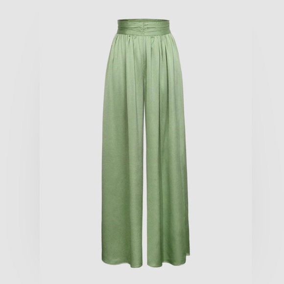 NEW Micas Heavy Satin Wide Leg Pants Sage size XS - Picture 1 of 7